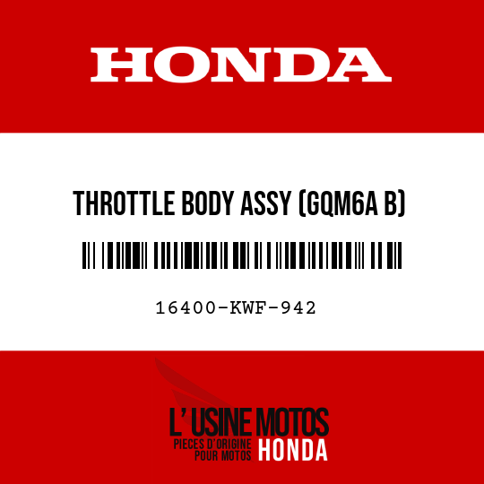 image de 16400-KWF-942 THROTTLE BODY ASSY (GQM6A B)