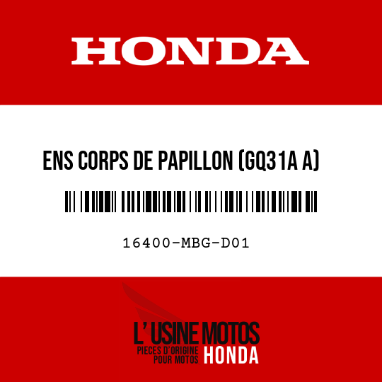 image de 16400-MBG-D01 ENS CORPS DE PAPILLON (GQ31A A)