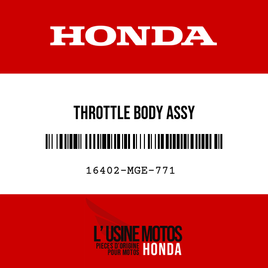 image de 16402-MGE-771 THROTTLE BODY ASSY
