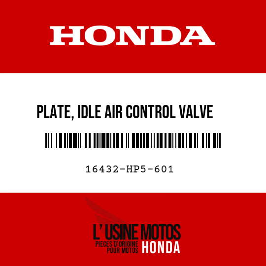image de 16432-HP5-601 PLATE, IDLE AIR CONTROL VALVE