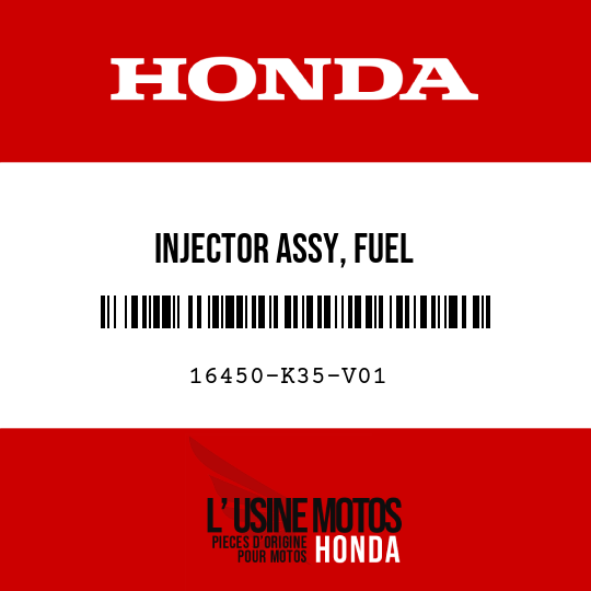 image de 16450-K35-V01 INJECTOR ASSY, FUEL