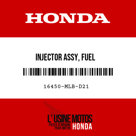 image de 16450-MLB-D21 INJECTOR ASSY, FUEL