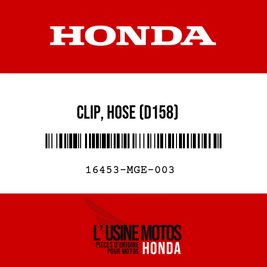 image de 16453-MGE-003 CLIP, HOSE (D158)