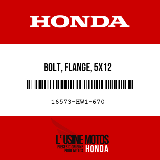 image de 16573-HW1-670 BOLT, FLANGE, 5X12