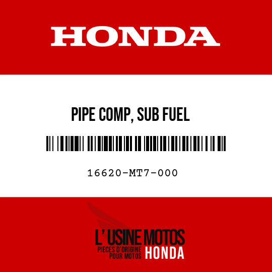 image de 16620-MT7-000 PIPE COMP, SUB FUEL