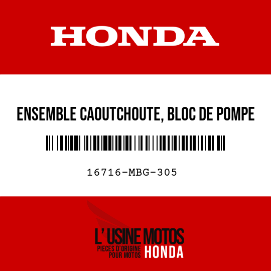 image de 16716-MBG-305 ENSEMBLE CAOUTCHOUTE, BLOC DE POMPE A CARBURANT