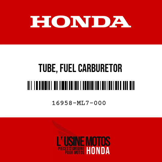 image de 16958-ML7-000 TUBE, FUEL CARBURETOR