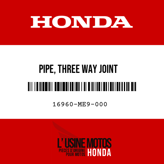 image de 16960-ME9-000 PIPE, THREE WAY JOINT
