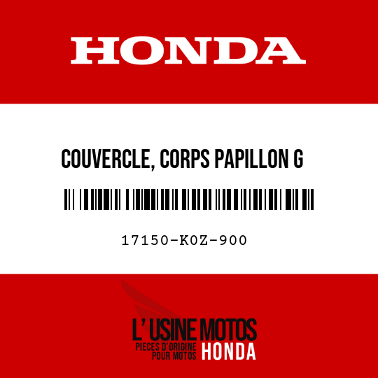 image de 17150-K0Z-900 COUVERCLE, CORPS PAPILLON G