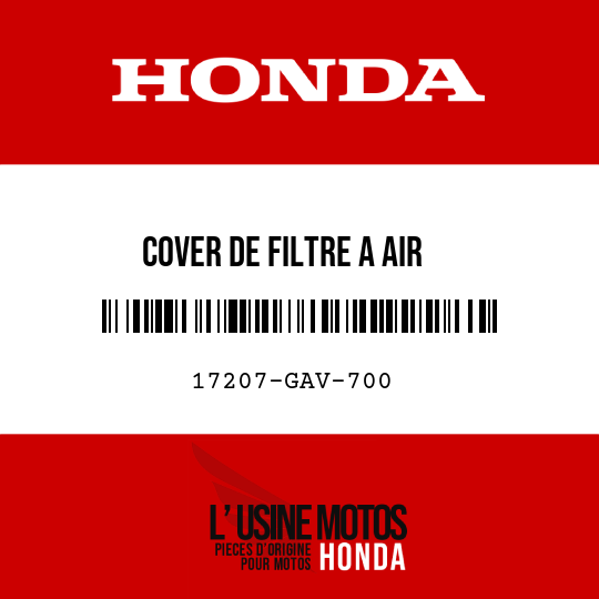 image de 17207-GAV-700 COVER DE FILTRE A AIR