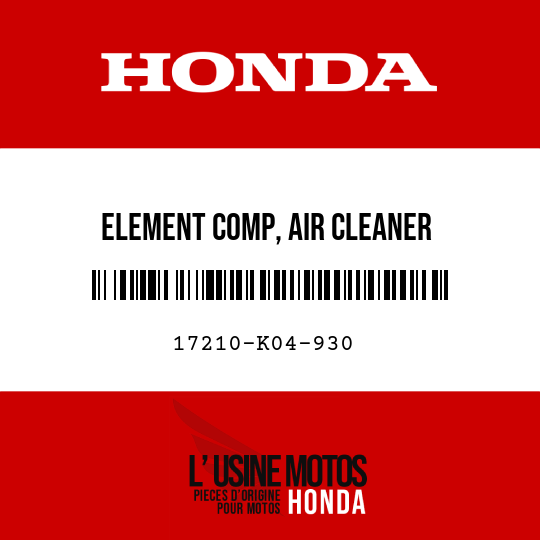 image de 17210-K04-930 ELEMENT COMP, AIR CLEANER