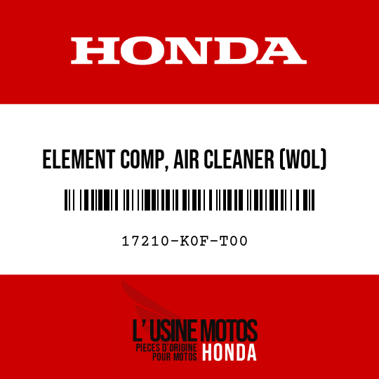 image de 17210-K0F-T00 ELEMENT COMP, AIR CLEANER (WOL)