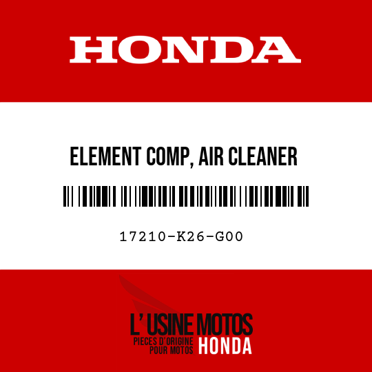 image de 17210-K26-G00 ELEMENT COMP, AIR CLEANER