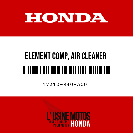 image de 17210-K40-A00 ELEMENT COMP, AIR CLEANER