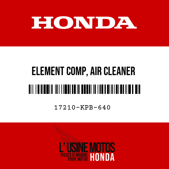 image de 17210-KPB-640 ELEMENT COMP, AIR CLEANER