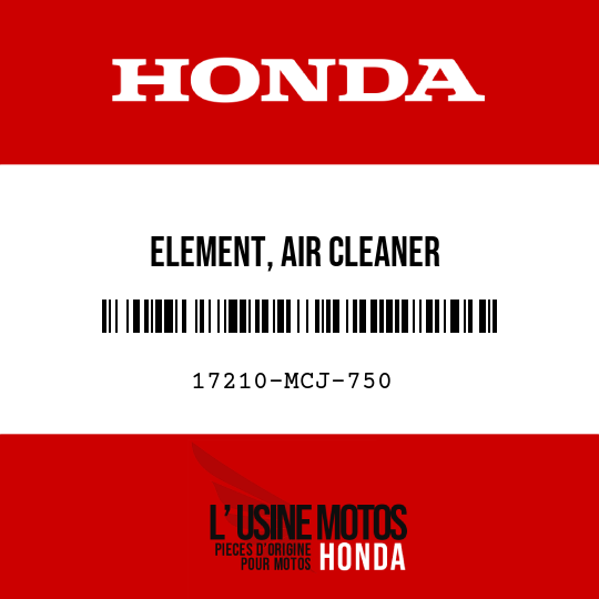 image de 17210-MCJ-750 ELEMENT, AIR CLEANER