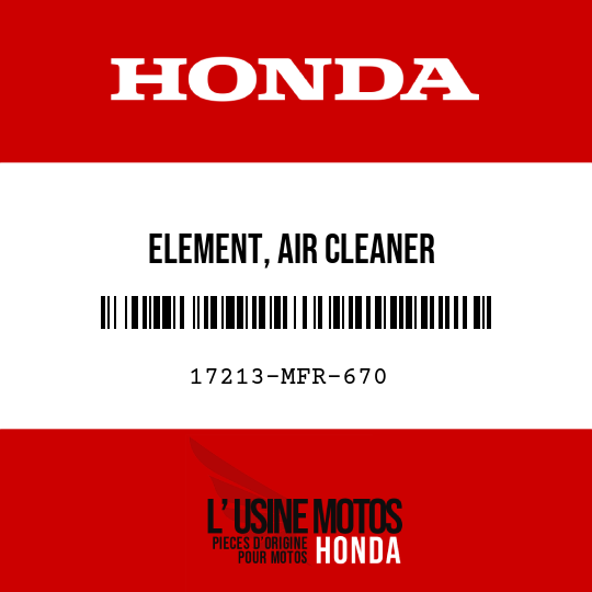image de 17213-MFR-670 ELEMENT, AIR CLEANER