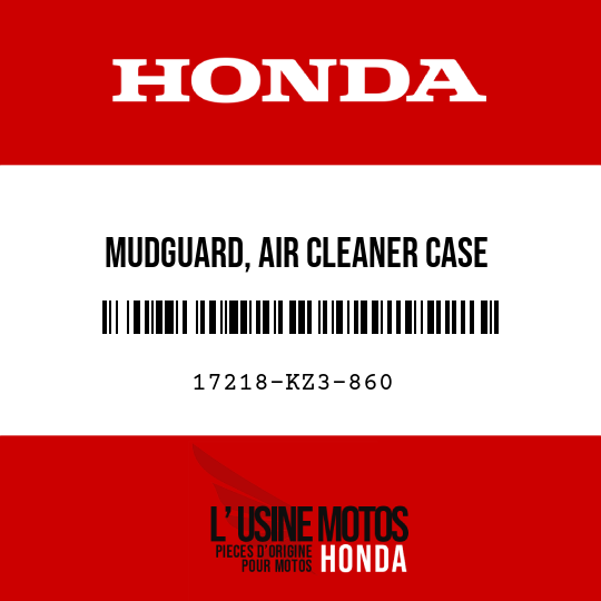 image de 17218-KZ3-860 MUDGUARD, AIR CLEANER CASE