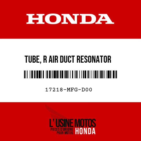 image de 17218-MFG-D00 TUBE, R AIR DUCT RESONATOR