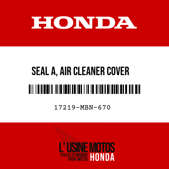 image de 17219-MBN-670 SEAL A, AIR CLEANER COVER