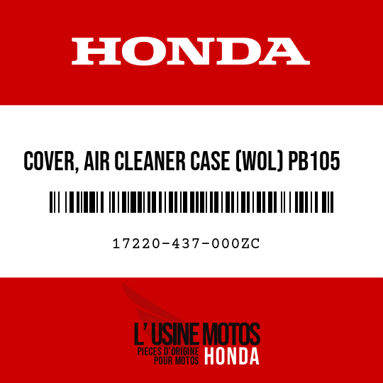image de 17220-437-000ZC COVER, AIR CLEANER CASE (WOL) PB105  (PB105 IRIS BLUE)