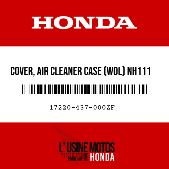 image de 17220-437-000ZF COVER, AIR CLEANER CASE (WOL) NH111  (NH111 CORTINA WHITE)