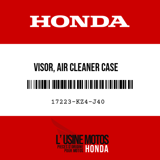 image de 17223-KZ4-J40 VISOR, AIR CLEANER CASE