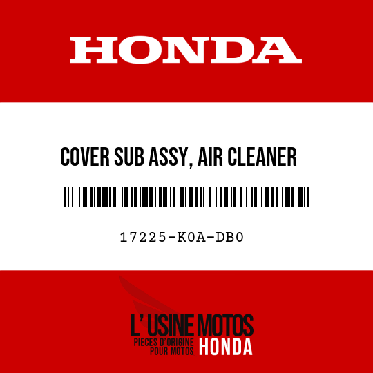 image de 17225-K0A-DB0 COVER SUB ASSY, AIR CLEANER