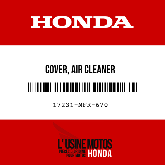 image de 17231-MFR-670 COVER, AIR CLEANER