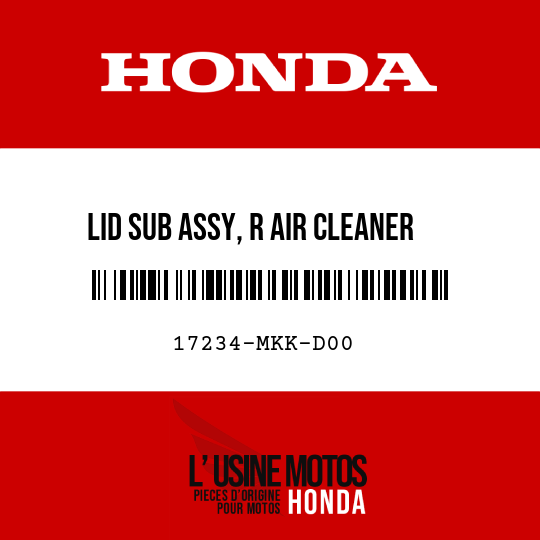 image de 17234-MKK-D00 LID SUB ASSY, R AIR CLEANER
