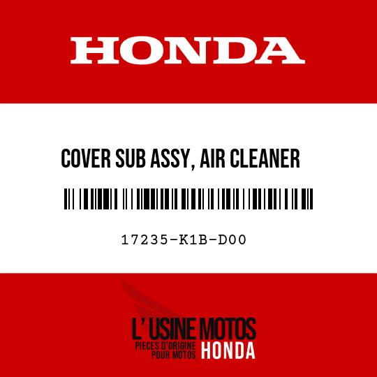 image de 17235-K1B-D00 COVER SUB ASSY, AIR CLEANER