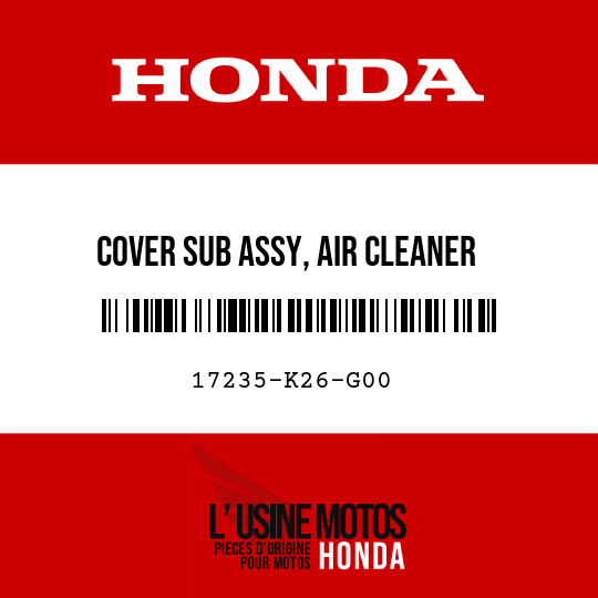 image de 17235-K26-G00 COVER SUB ASSY, AIR CLEANER