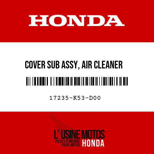 image de 17235-K53-D00 COVER SUB ASSY, AIR CLEANER