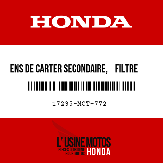 image de 17235-MCT-772 ENS DE CARTER SECONDAIRE,    FILTRE A AIR