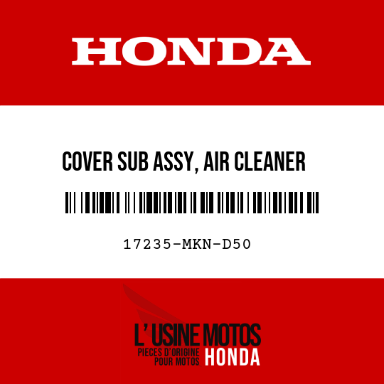 image de 17235-MKN-D50 COVER SUB ASSY, AIR CLEANER