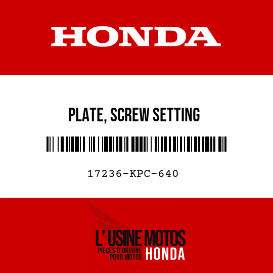 image de 17236-KPC-640 PLATE, SCREW SETTING
