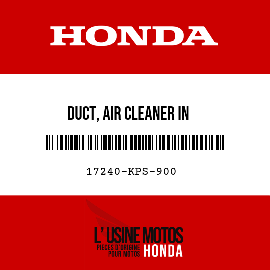 image de 17240-KPS-900 DUCT, AIR CLEANER IN