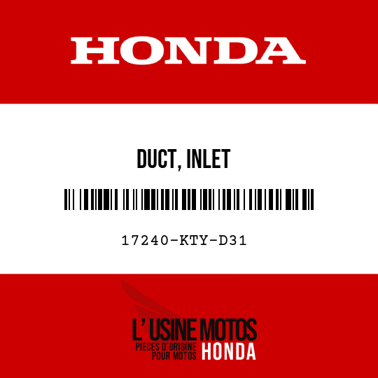 image de 17240-KTY-D31 DUCT, INLET