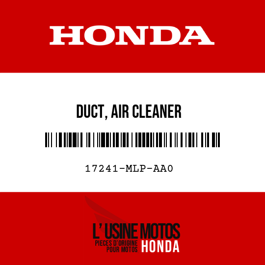 image de 17241-MLP-AA0 DUCT, AIR CLEANER