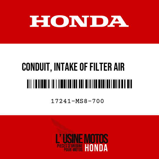 image de 17241-MS8-700 CONDUIT, INTAKE OF FILTER AIR