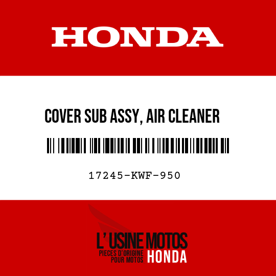 image de 17245-KWF-950 COVER SUB ASSY, AIR CLEANER