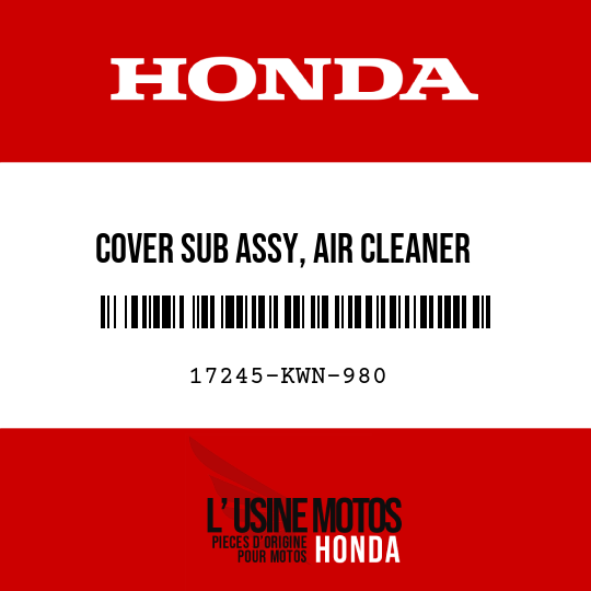 image de 17245-KWN-980 COVER SUB ASSY, AIR CLEANER