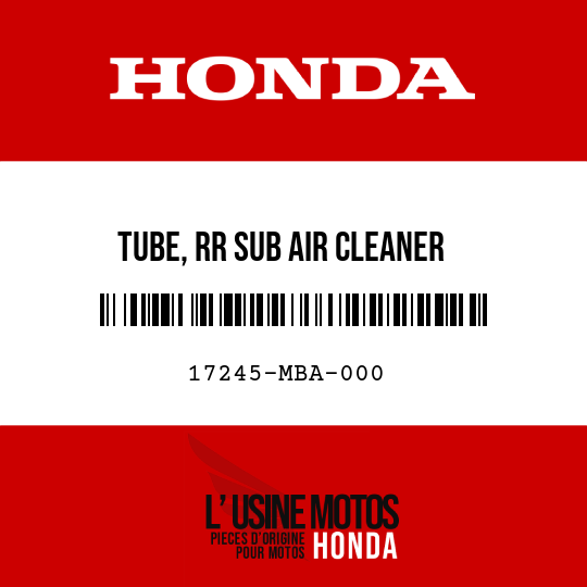 image de 17245-MBA-000 TUBE, RR SUB AIR CLEANER