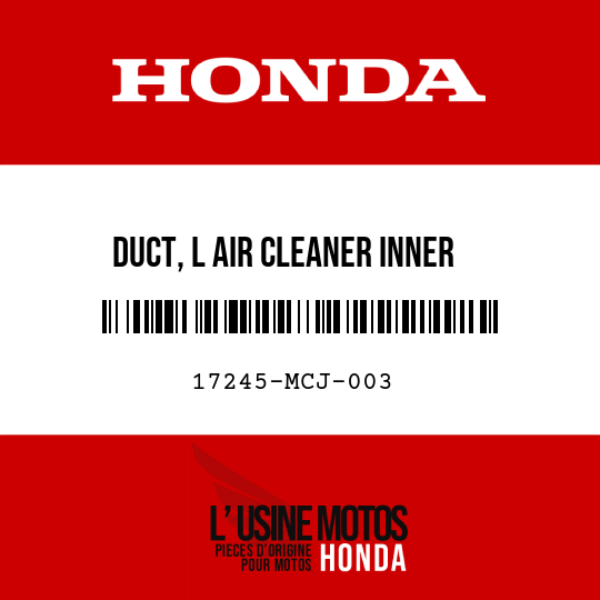 image de 17245-MCJ-003 DUCT, L AIR CLEANER INNER