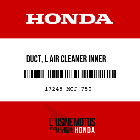 image de 17245-MCJ-750 DUCT, L AIR CLEANER INNER