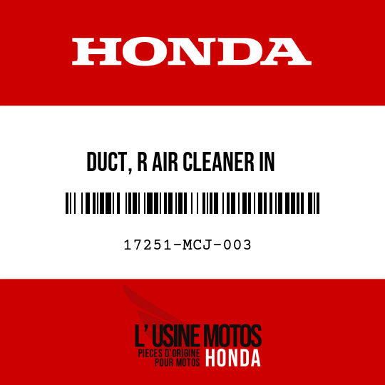 image de 17251-MCJ-003 DUCT, R AIR CLEANER IN