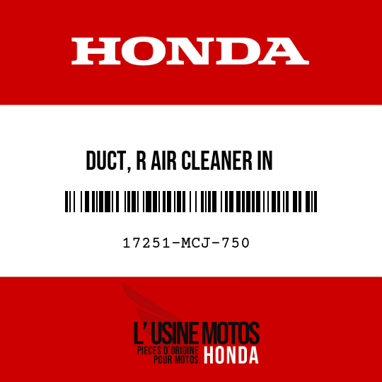 image de 17251-MCJ-750 DUCT, R AIR CLEANER IN