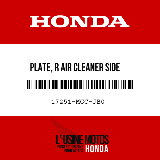 image de 17251-MGC-JB0 PLATE, R AIR CLEANER SIDE