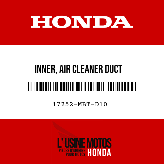 image de 17252-MBT-D10 INNER, AIR CLEANER DUCT