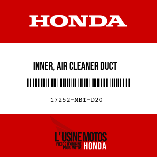 image de 17252-MBT-D20 INNER, AIR CLEANER DUCT